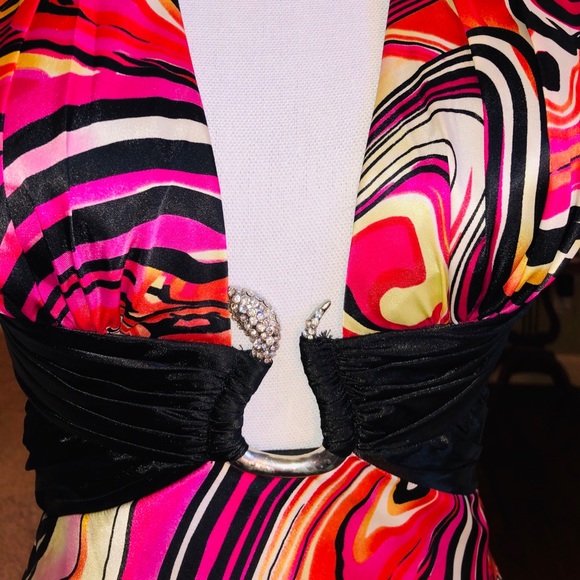 dress, size 5/6,black/white/pink/orange rhinestone - Picture 5 of 8